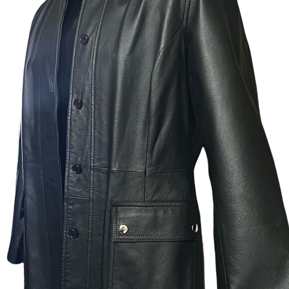 Newport News Easy Style-shell 100% leather women's jackets  in excellent shape - Picture 10 of 16